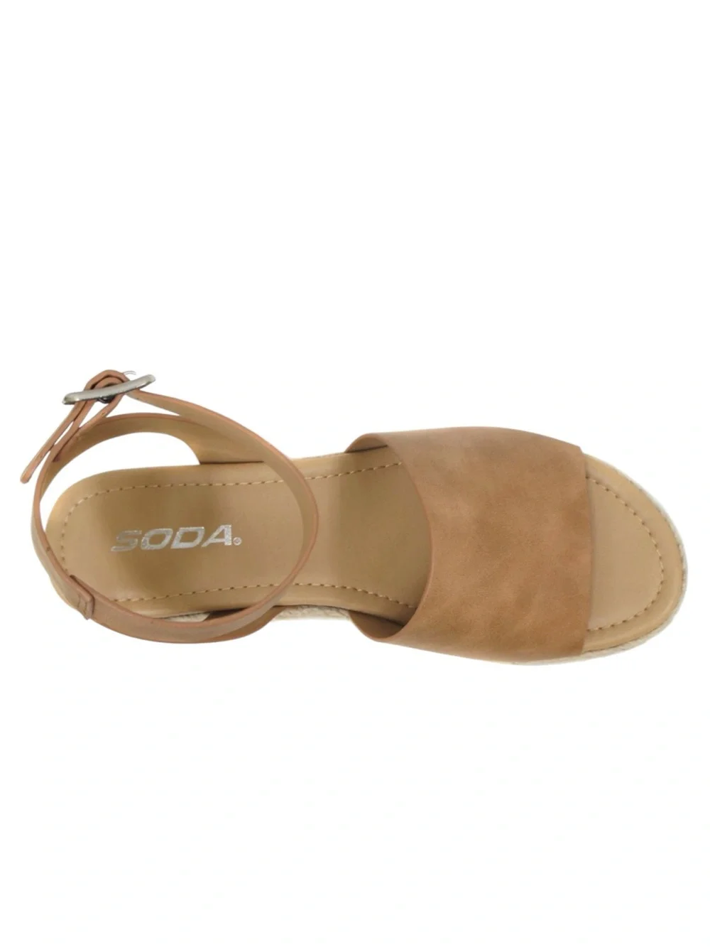 Soda TOPIC Open Toe Ankle Strap Espadrilles Flatform Wedge Sandal Size 8.5